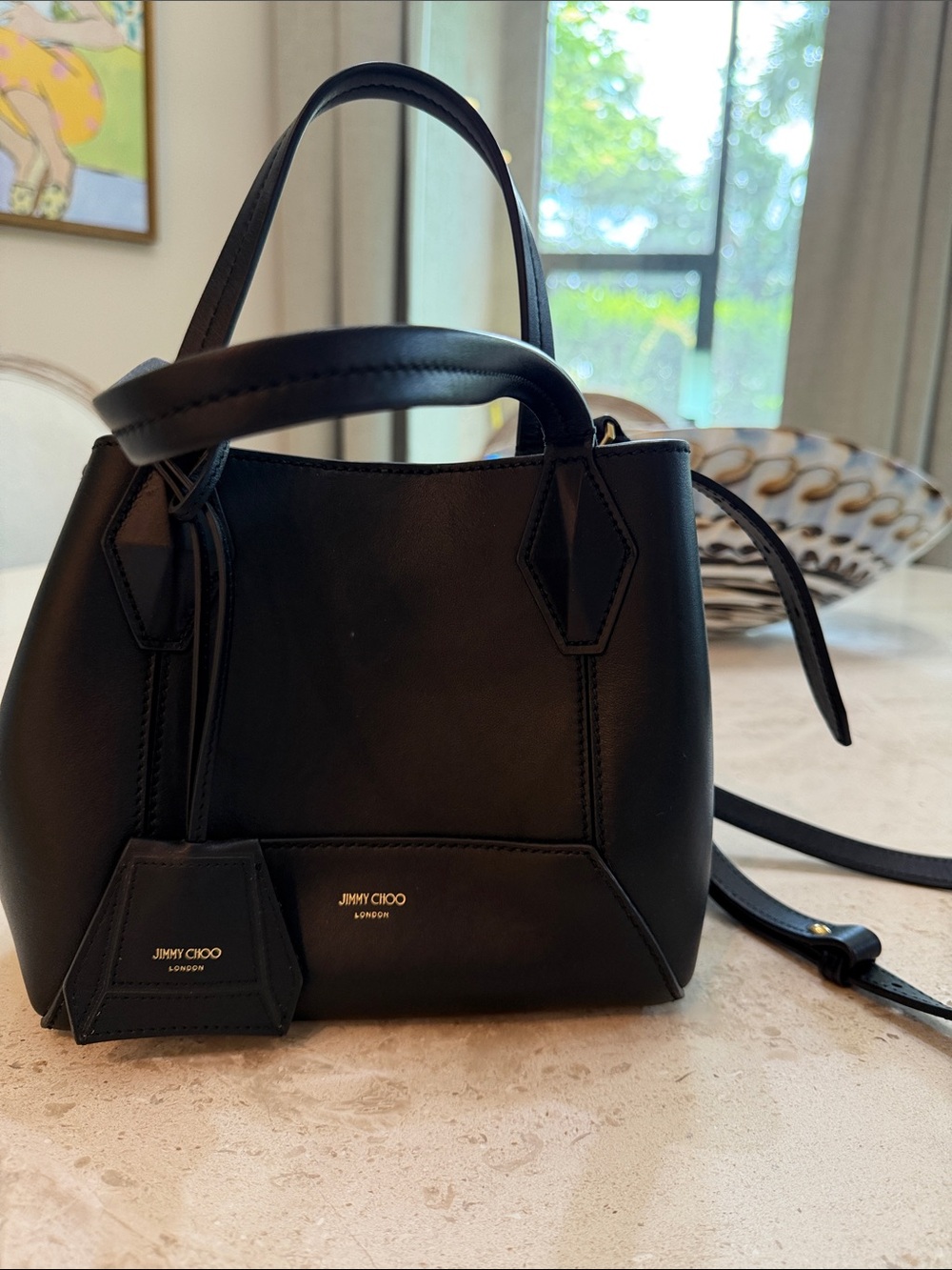 Jimmy Choo black leather cross body. Worn 1x!!! Excellent condition!❤️❤️✅